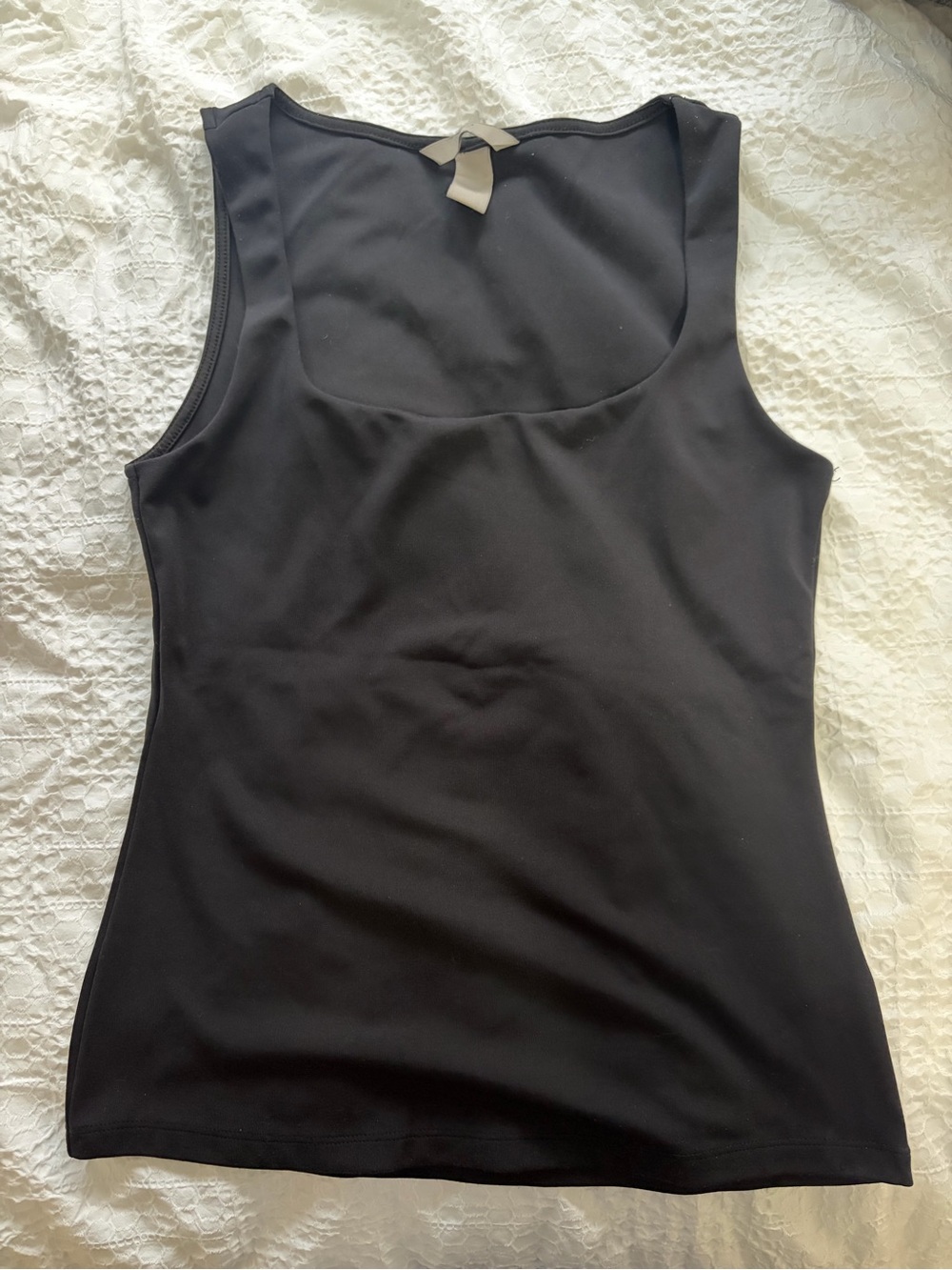 Black Square Neck Seamless Tank Top